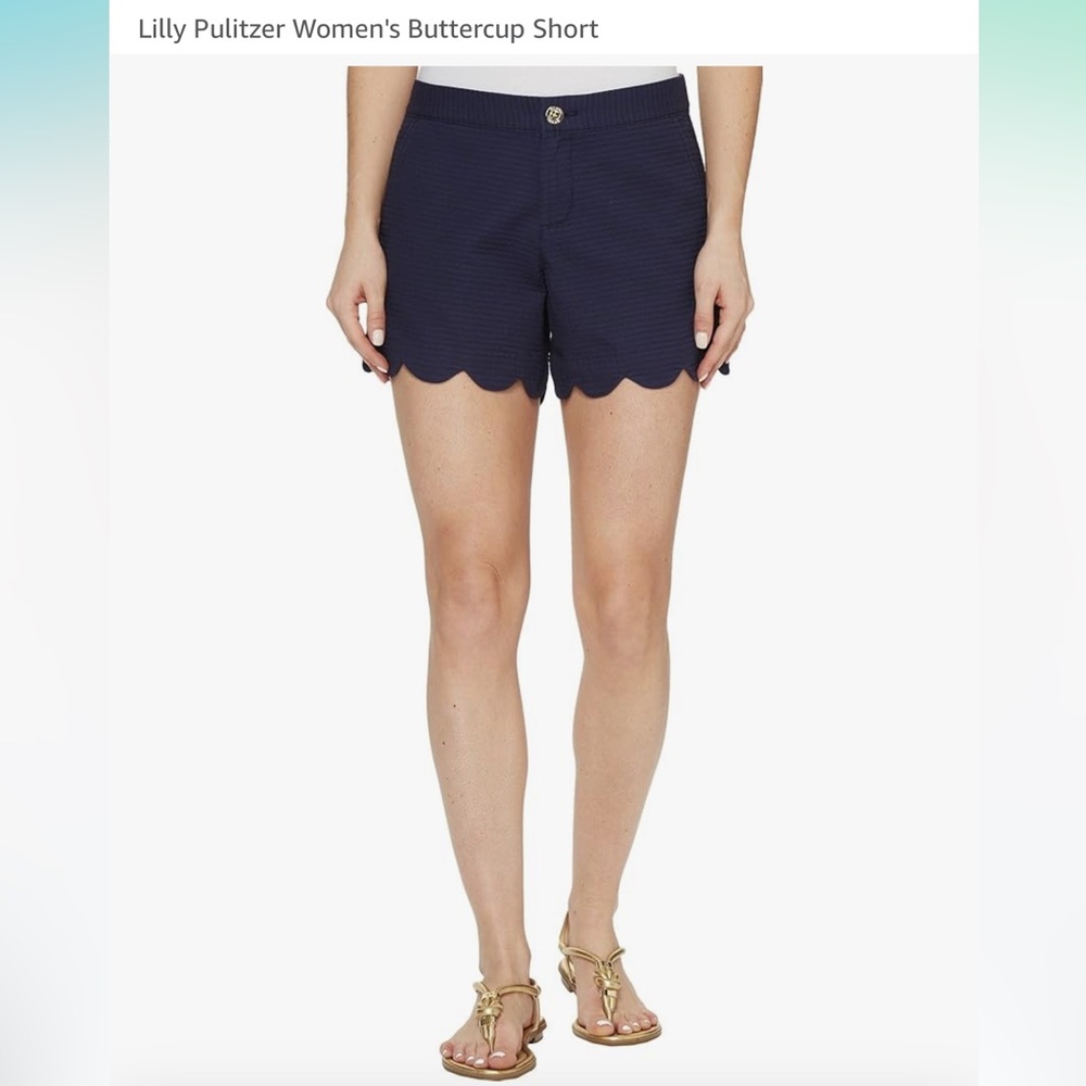 LILLY PULITZER BLACK BUTTERCUP COTTON WOMENS SHORTS SIZE 12